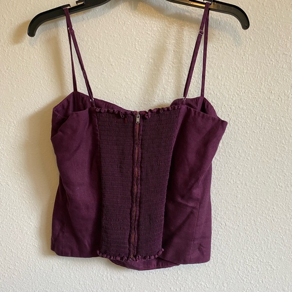 Reformation Overland plum linen top - Picture 6 of 12